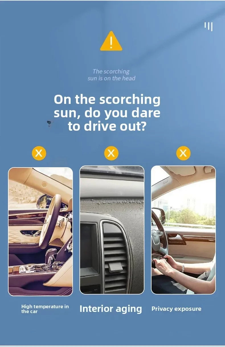 Rear Window Sun Shade — UV & Heat Block, Reflective Privacy, Easy Storage