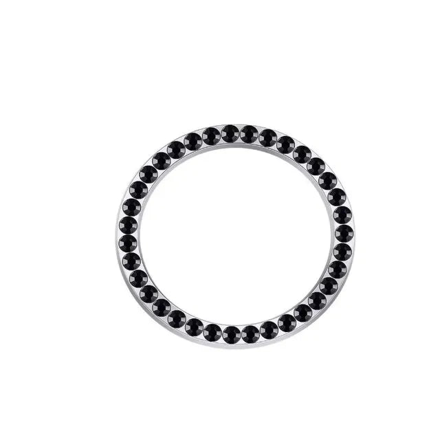 New Car One-key Start Button Decoration Ring with Diamond Rhinestone Circle Start Stop Switch Ring Car Interior Accessories