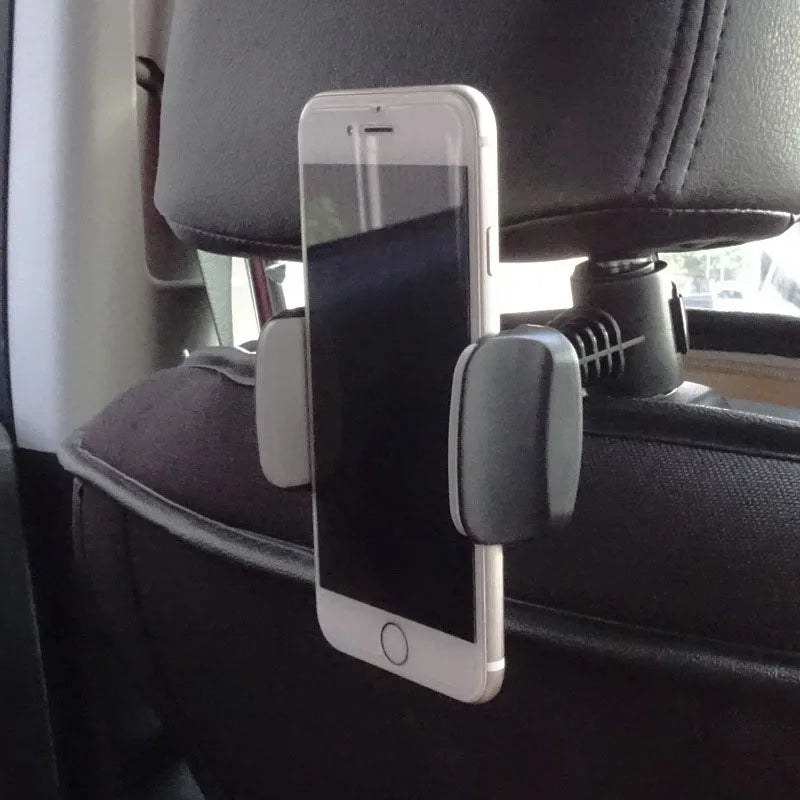 2023 New Universal Car Back Seat Headrest Support Bracket Adjustable 360 Degree Rotating IPad Mobile Phone Black Bracket In Car