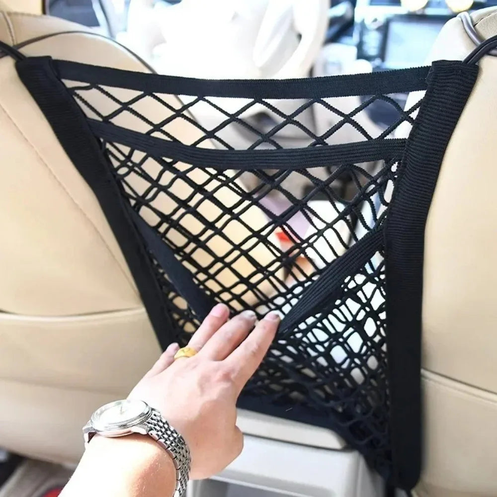 Elastic Car Seat Middle Storage Net Pocket for Vehicle Interior Organization Car Screen Isolation Net And Seat Back Storage Bag