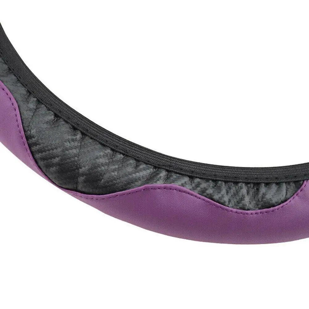 Leather Steering Wheel Cover — Anti-Slip Protector, Breathable Grip