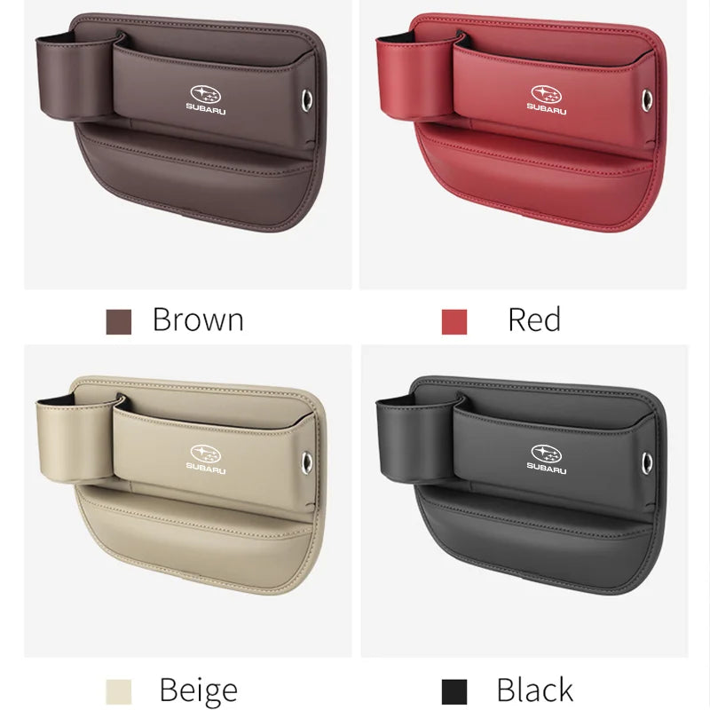 Car Sewn Seat Gap Crevice Slot Leather Storage Box For Subaru Brz Ascent Forester Impreza Legacy Outback WRX XV Auto Accessories