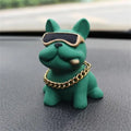 Bulldog Car Dashboard Ornament — Resin Figurine Desk & Console Decoration
