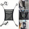 Car Storage Net Bag Between Seats Car Divider Pet Barrier Stretchable Elastic Mesh Bag Organizer Auto Accessories