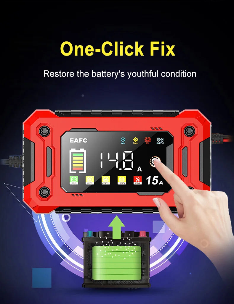 Portable Car Jump Starter/Battery charger 15A/8A — Pocket-Sized  Power Bank