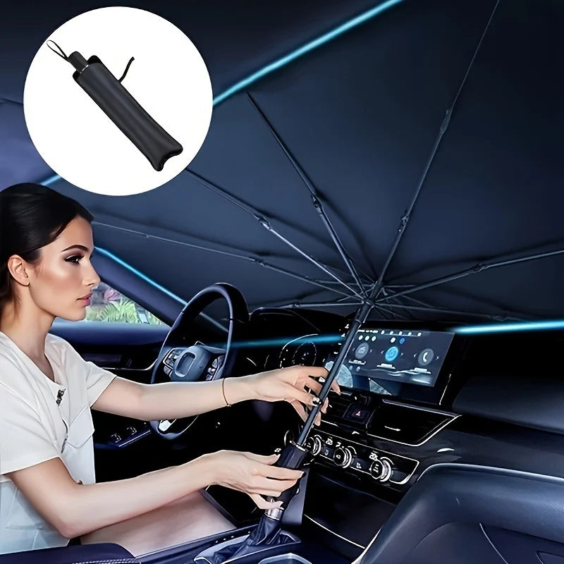 Foldable Reflective Windshield Sun Shade — Universal Fit, Most Cars & SUVs