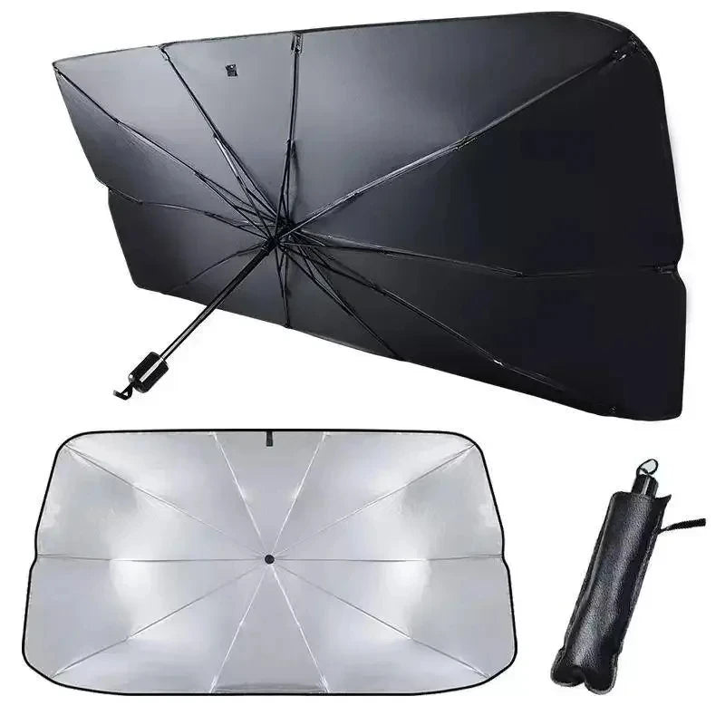 Foldable Front Window Sun Parasol — Windshield Heat Shield, Summer Essential