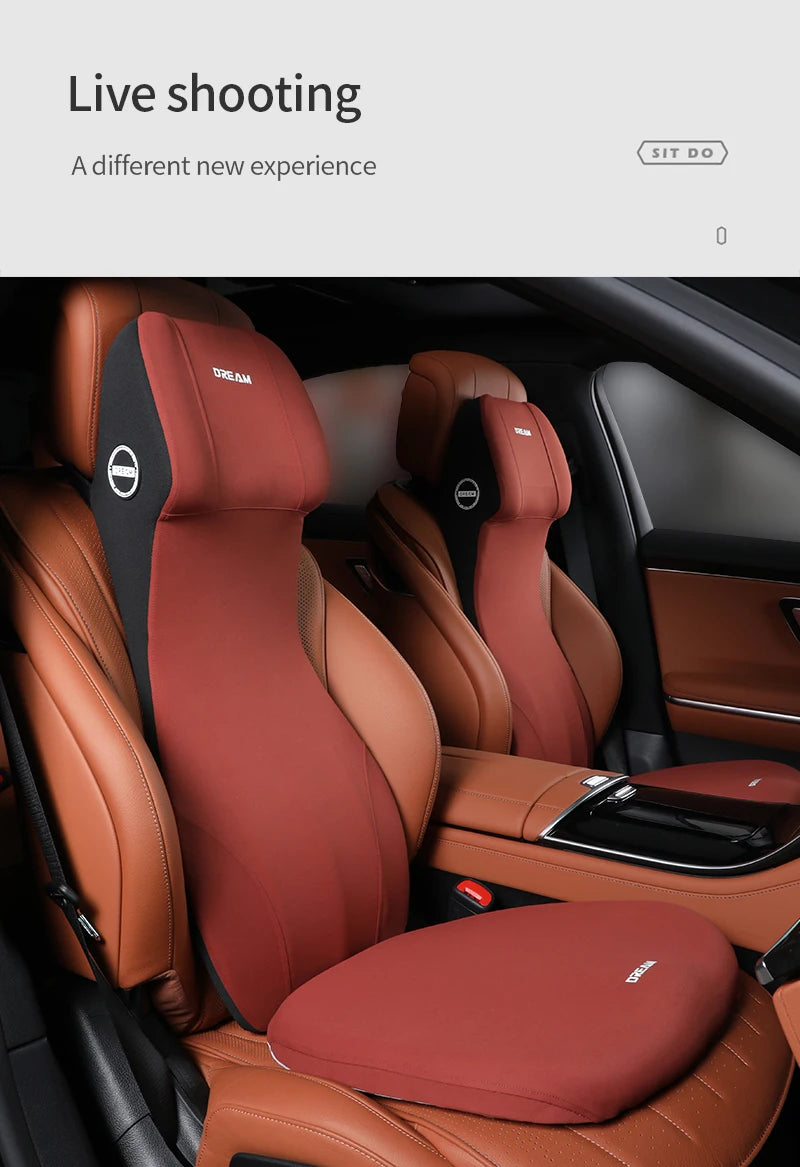 Memory Foam Car Headrest Lumbar Support Neck Pillow Back Cushion Seat Waist Car Interior Accessories for Comfortable Travel