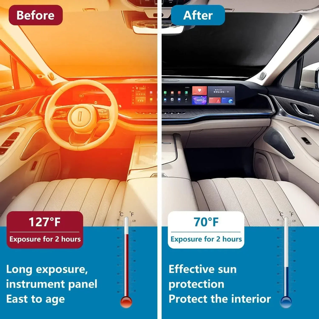 Durable Foldable Car Sun Shield — Windshield UV & Heat Protection