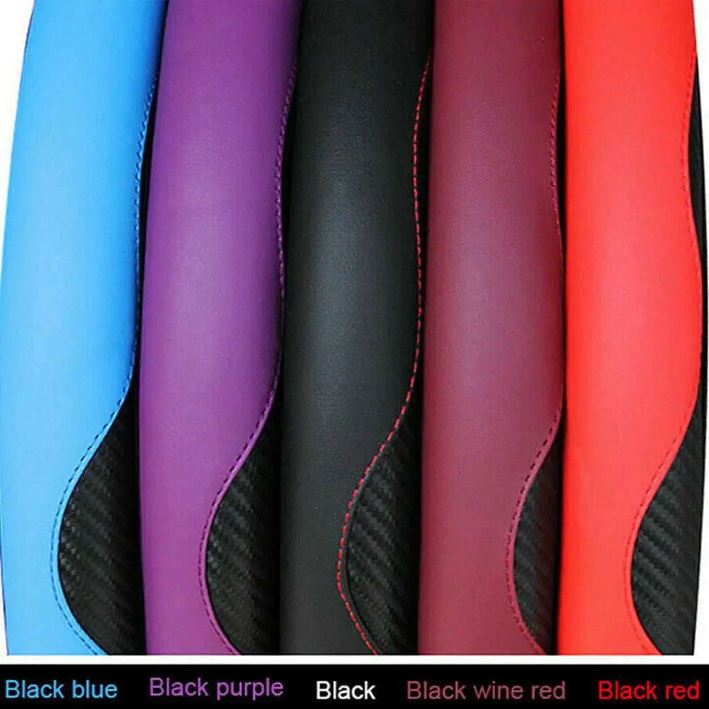 Leather Steering Wheel Cover — Anti-Slip Protector, Breathable Grip