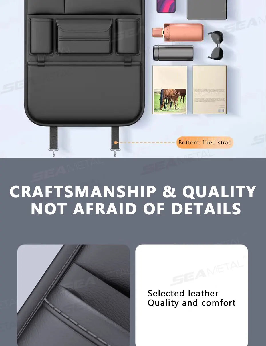 Backseat Car Organizer & Kick Mat — Waterproof with Tablet Holder, Kids & Family Road Trips
