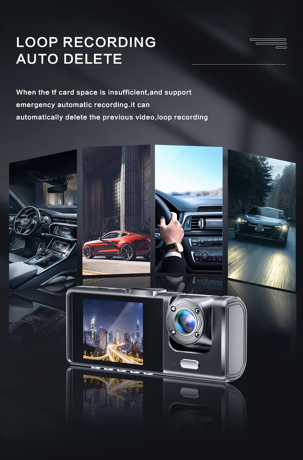 Dash Cam Full HD 1080P — Front Camera with Night Vision, Loop Recording & G-Sensor