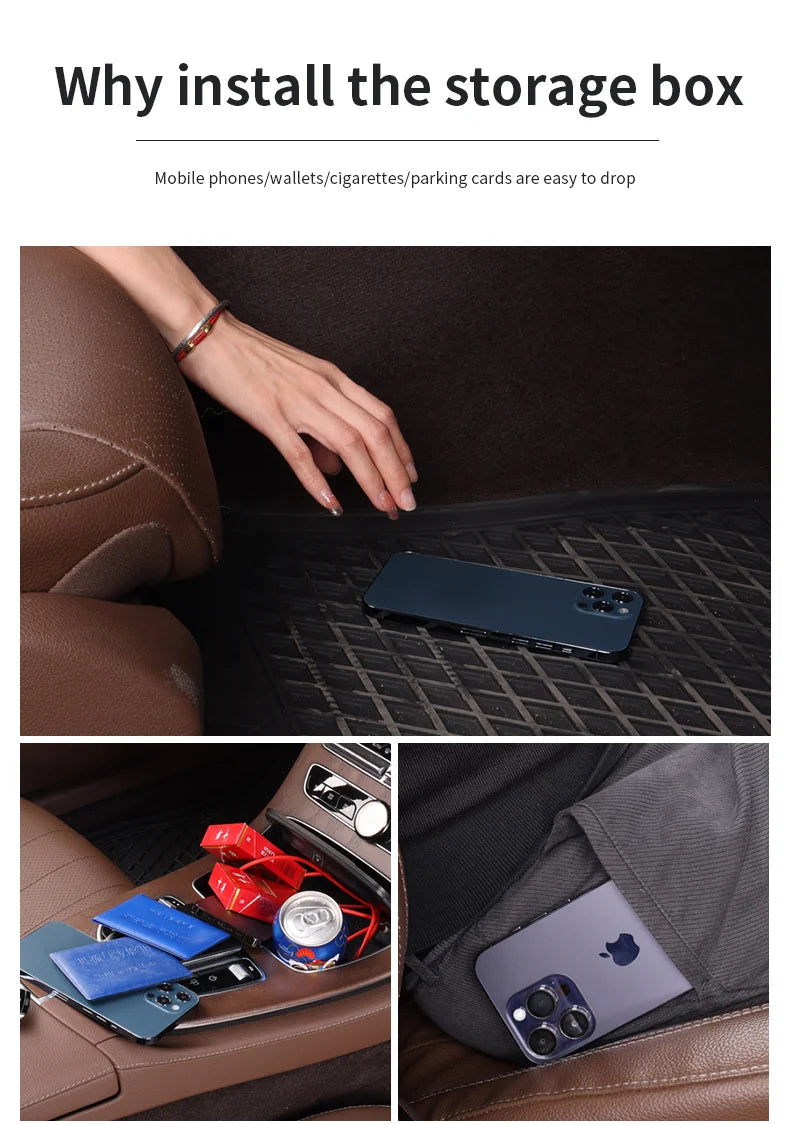 Car Sewn Seat Gap Crevice Slot Leather Storage Box For Subaru Brz Ascent Forester Impreza Legacy Outback WRX XV Auto Accessories