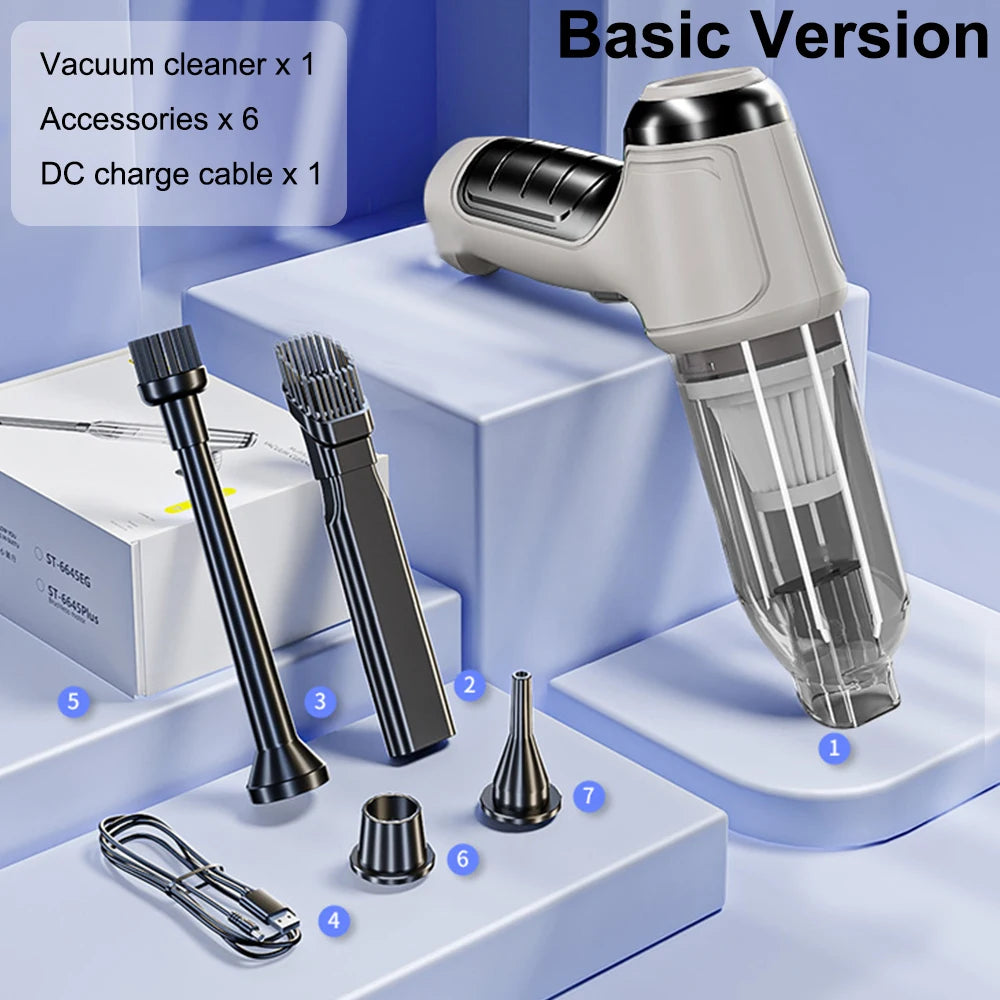 Cordless Car Vacuum — 95,000PA High Suction, 2-in-1 Blower & Vacuum