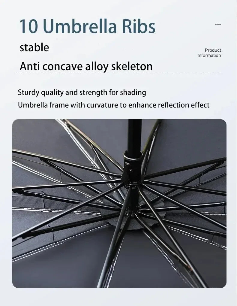 Privacy Sun Curtain Shade — Front Windshield Umbrella Style, Summer Protection