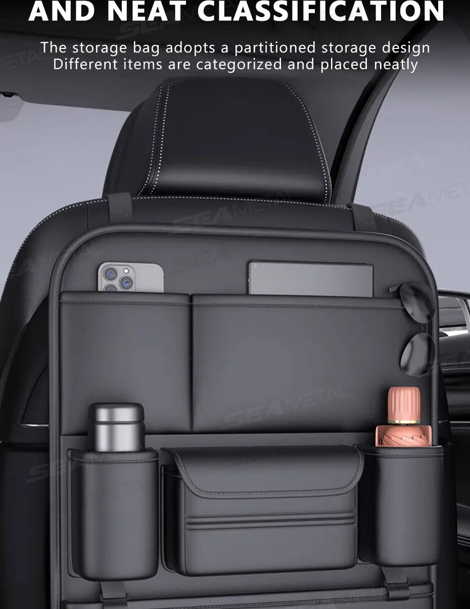 Backseat Car Organizer & Kick Mat — Waterproof with Tablet Holder, Kids & Family Road Trips