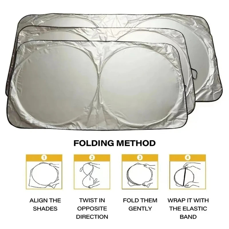 Car Windshield Sun Shade — Anti-UV Visor Cover, Foldable Parasol