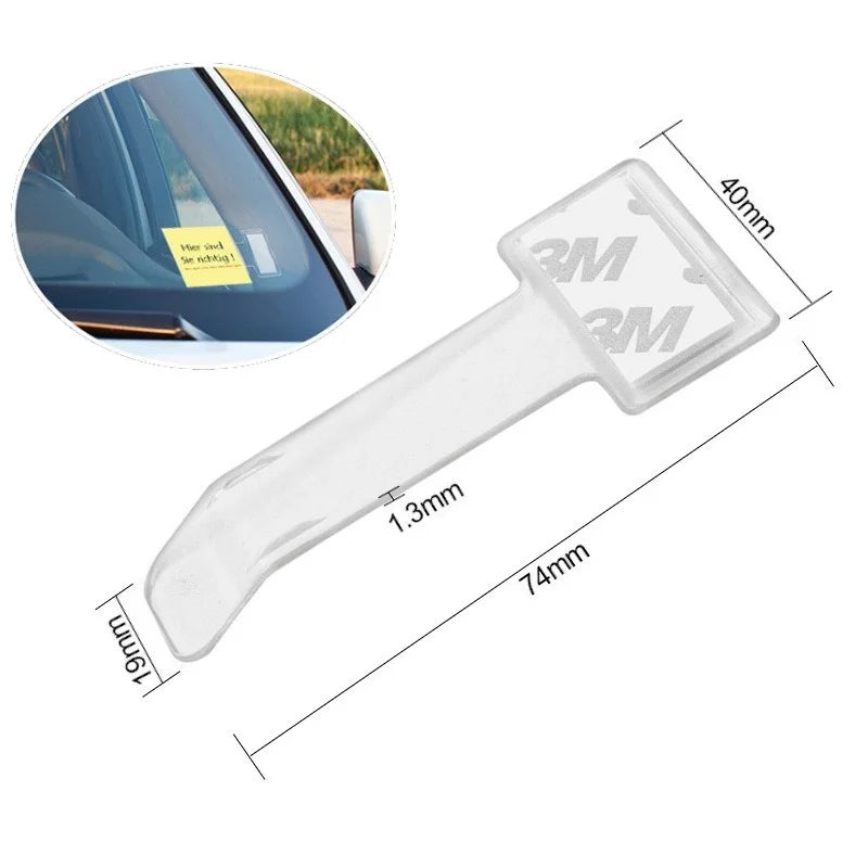 Car Windshield Parking Permit Holder — Self-Adhesive Clear Clip