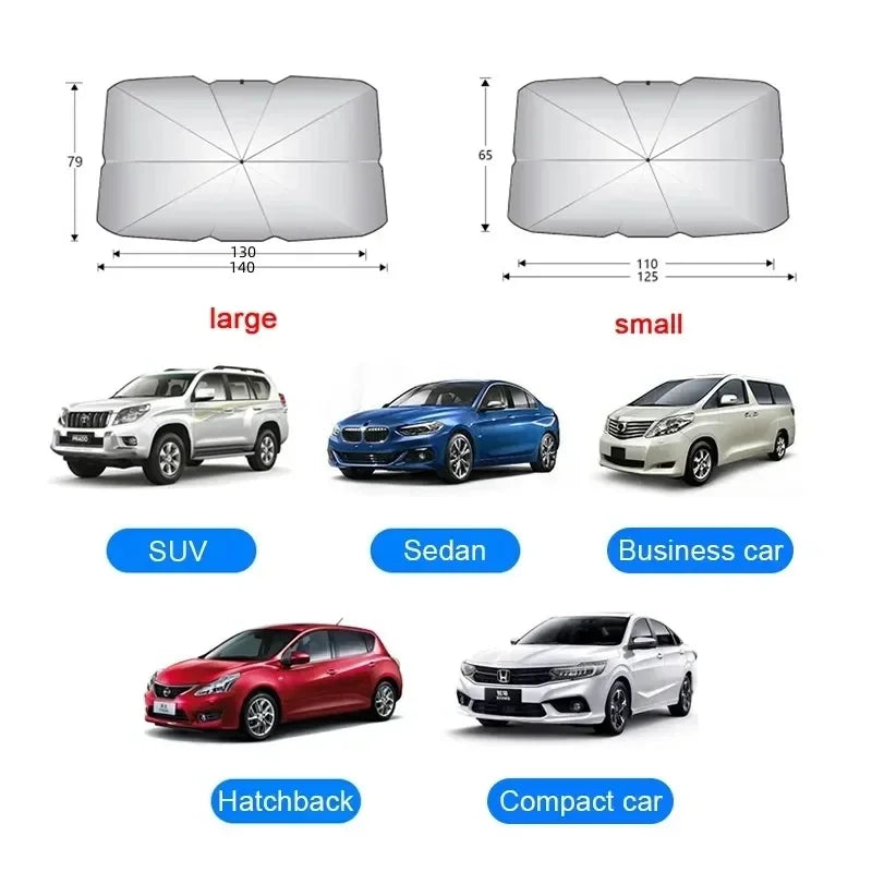 Classic Car Windshield Parasol — Interior Sun Shade, UV Protection