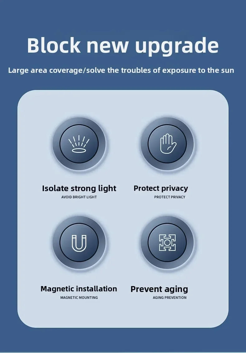 Rear Window Sun Shade — UV & Heat Block, Reflective Privacy, Easy Storage