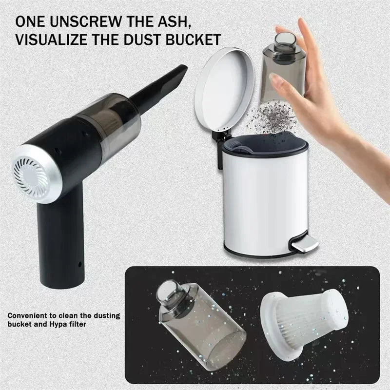 Portable Pump Car Vacuum — Multi-Purpose Compact Handheld Cleaner