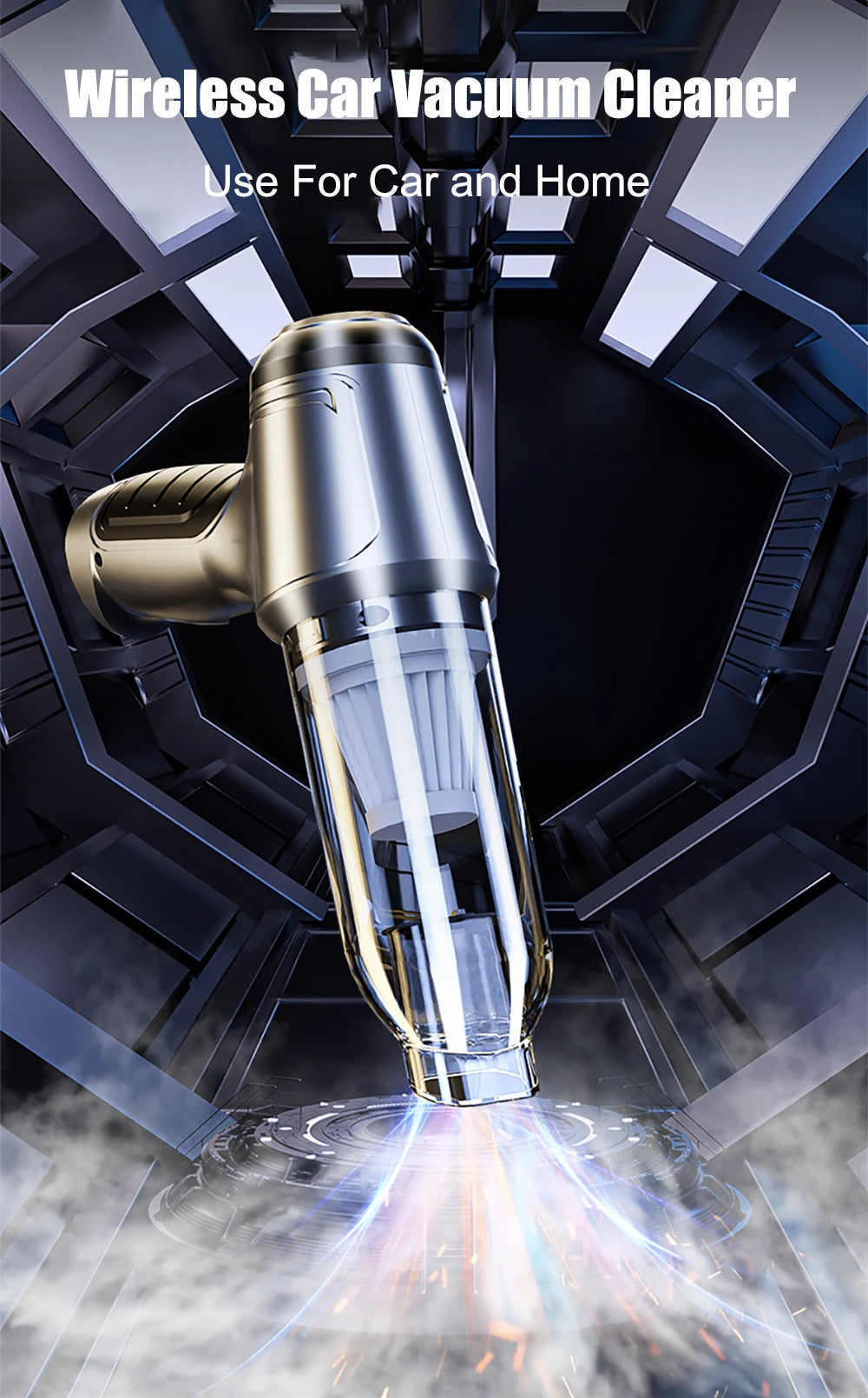 Cordless Car Vacuum — 95,000PA High Suction, 2-in-1 Blower & Vacuum