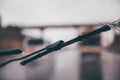 Shallow focus photography of black vehicle wiper blade