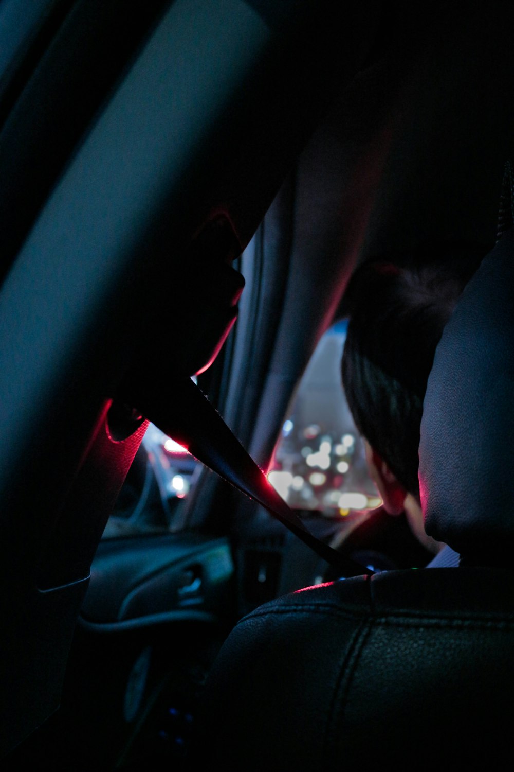 Man sitting in driver seat