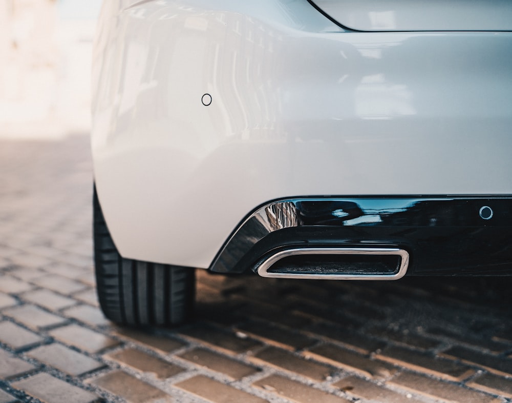 White car reverse parking sensor