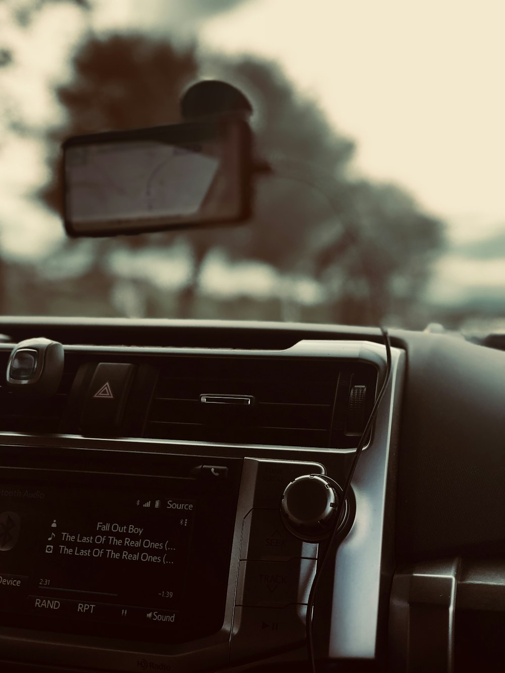 Car with dash cam installed
