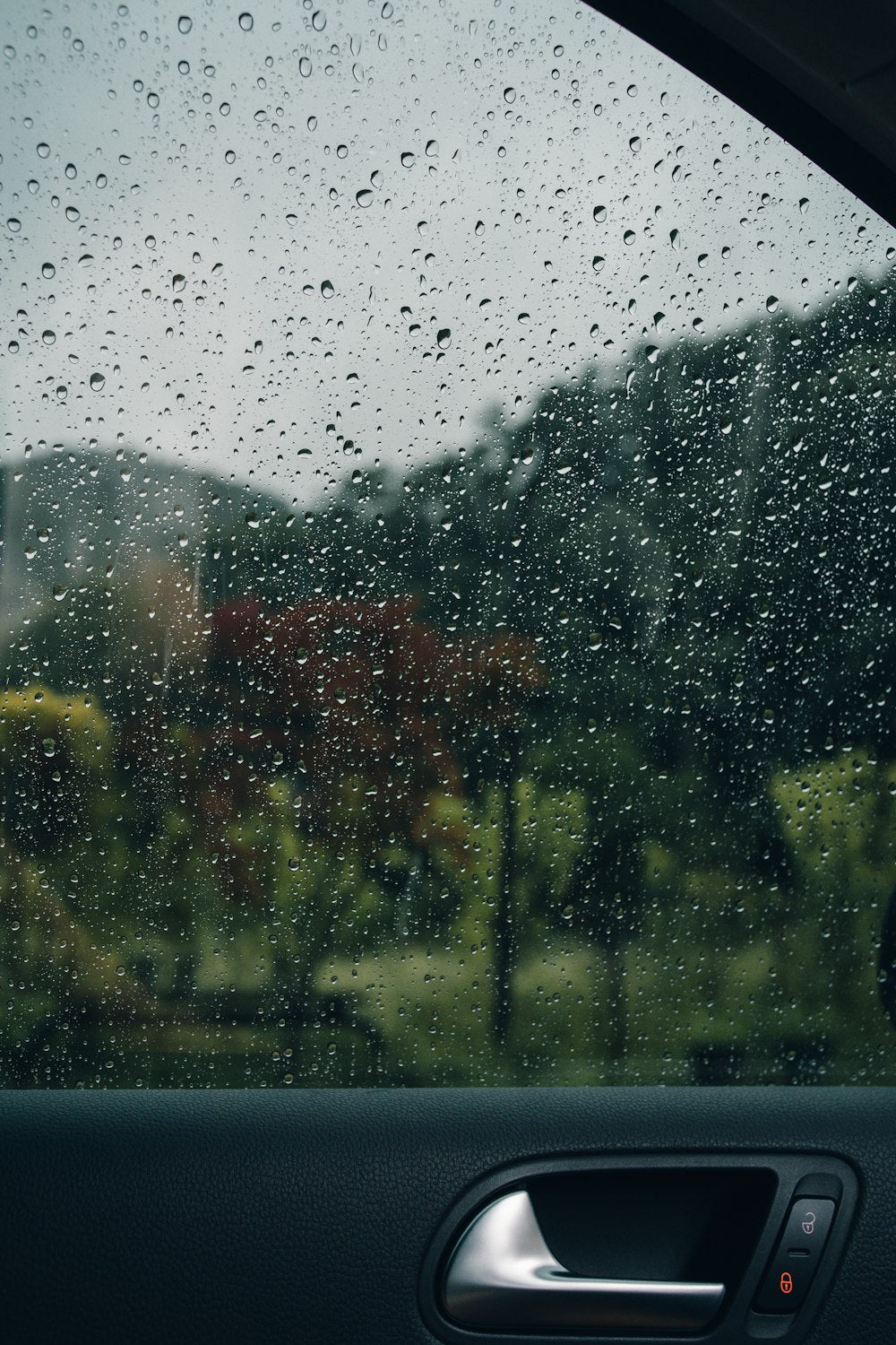Water droplets on glass window