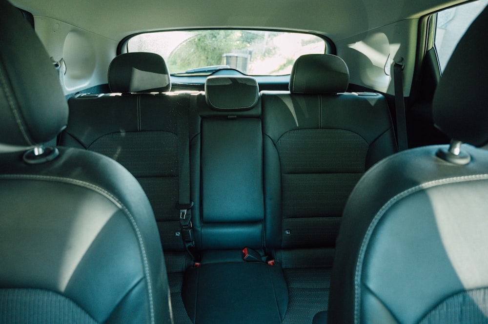 Black leather car seat