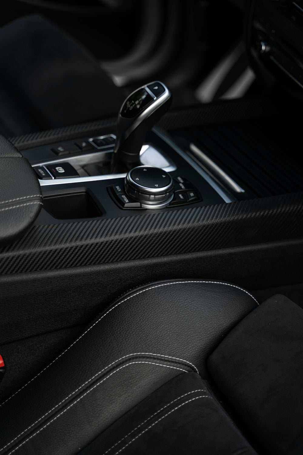 Black car gear shift lever