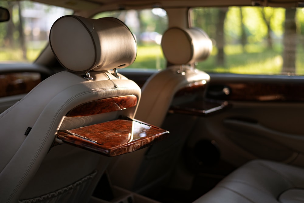 Car backseat with travel tray