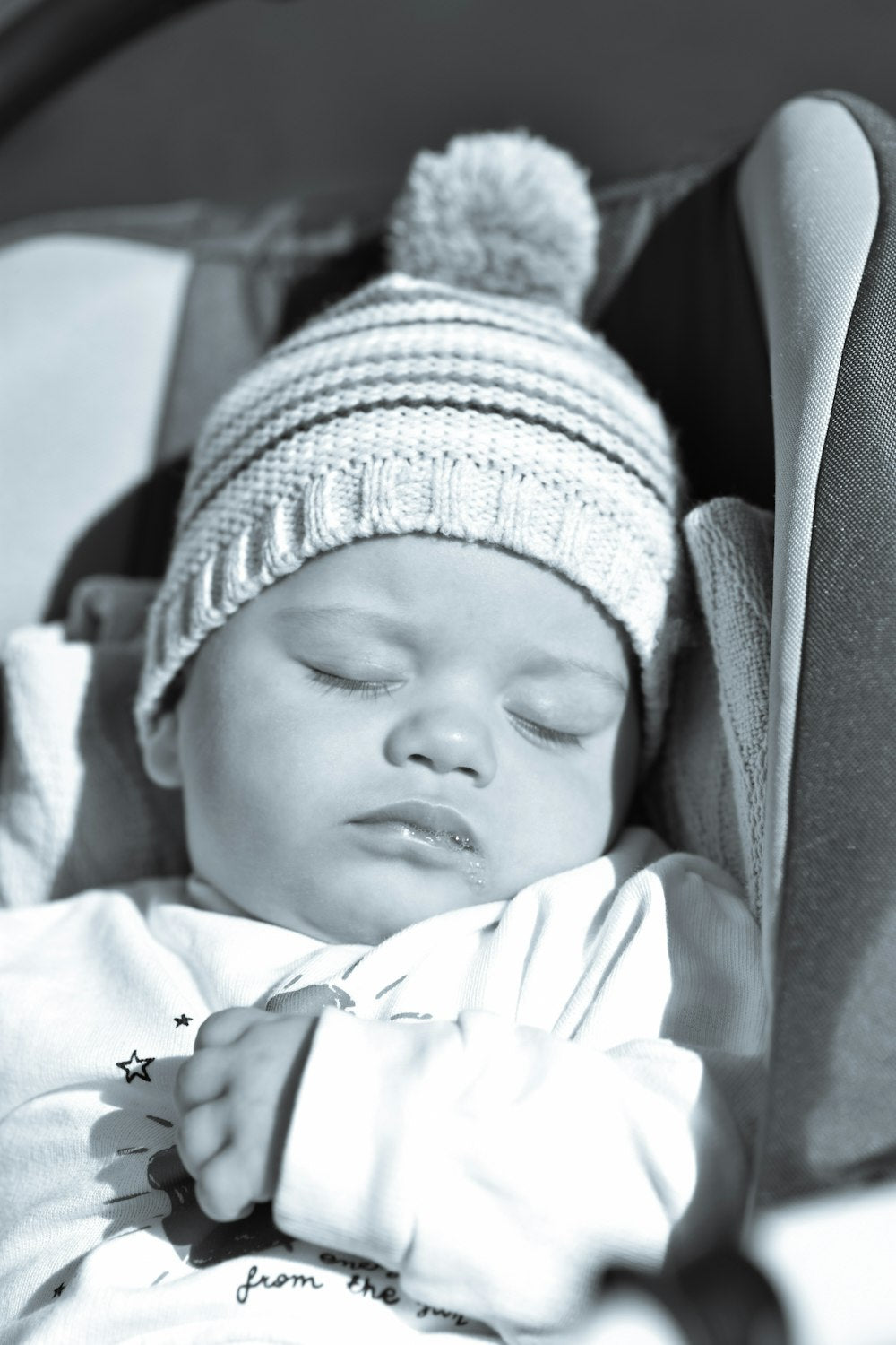Baby sleeping in car seat