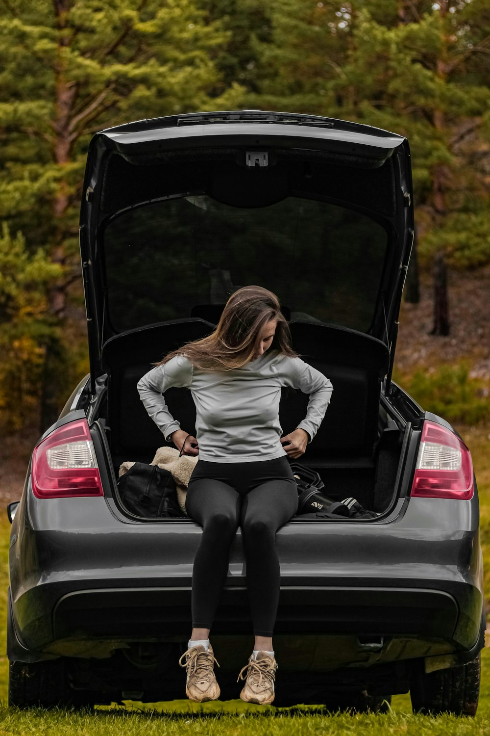 Open car trunk