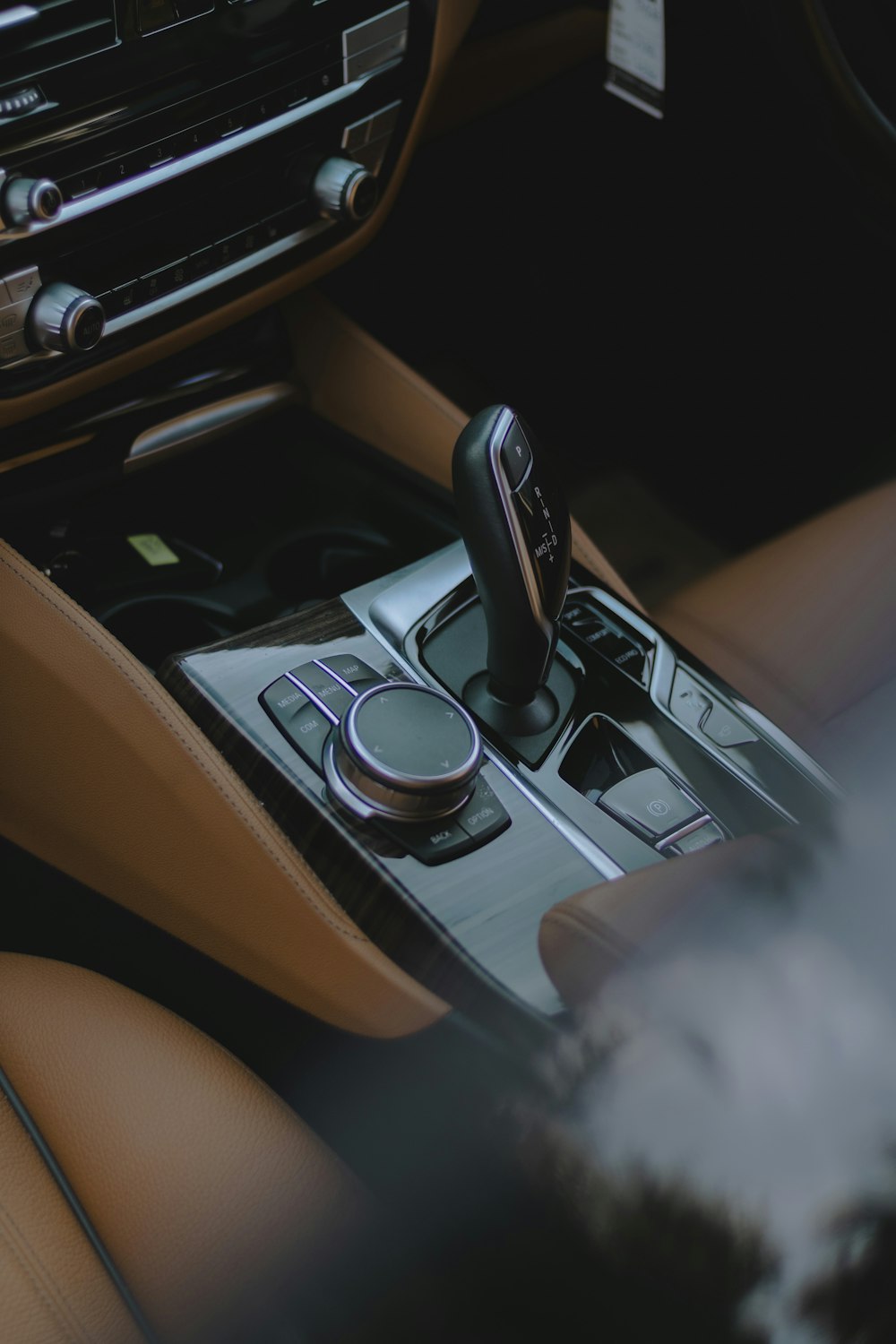 Modern car interior with controls