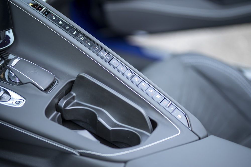 Interior view of a modern car's center console